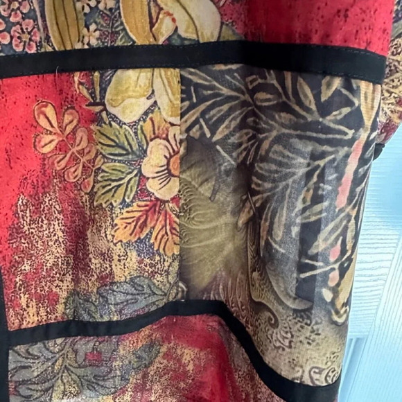 Soft Surroundings open front women Petite Small Kimono Floral Lightweight Sheer - Picture 4 of 5